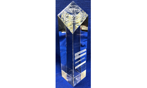 Crystal award trophy.